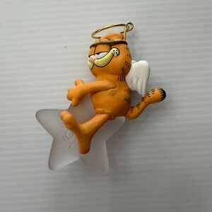 Vintage Garfield Angel Christmas Ornament Star Wings Halo Jim Davis Collectible